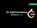 Valid Parentheses - LeetCode 20 - Tamil