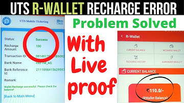 UTS R-Wallet Recharge Error Solve || UTS Error Solve With Live Proof || How Recharge  UTS R-Wallet