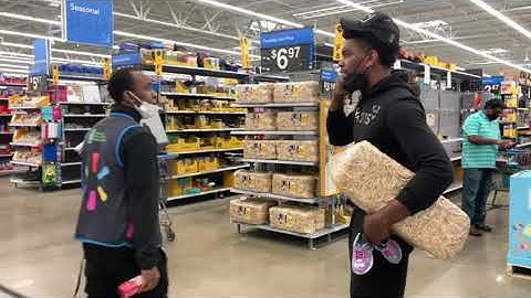 Going inside grocery stores and asking for items that don