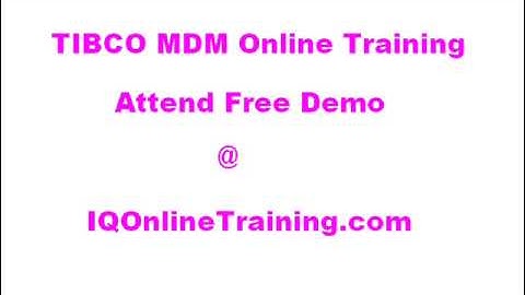 TIBCO MDM Online Training in USA