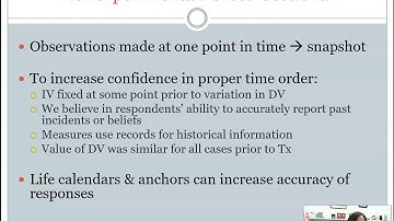 Causality in Cross Sectional vs  Longitudinal Designs