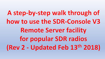 SDR-Console remote access for SDR Radios