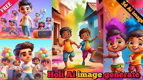 Happy Holi 3d ai photo editing 2024/ Bing ai image generate/ how to make 3d ai image generate