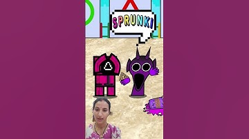 sprunki Durple plays squid game dalgona Candy