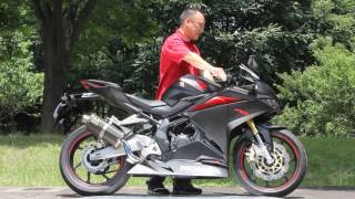 タグ付き 新品 SPORTS NINE 低反発　24.5 幅広 ブラウン 2022 Ninja ZX-25R / SE (2BK-ZX250E) POWERBOX FULL チタン