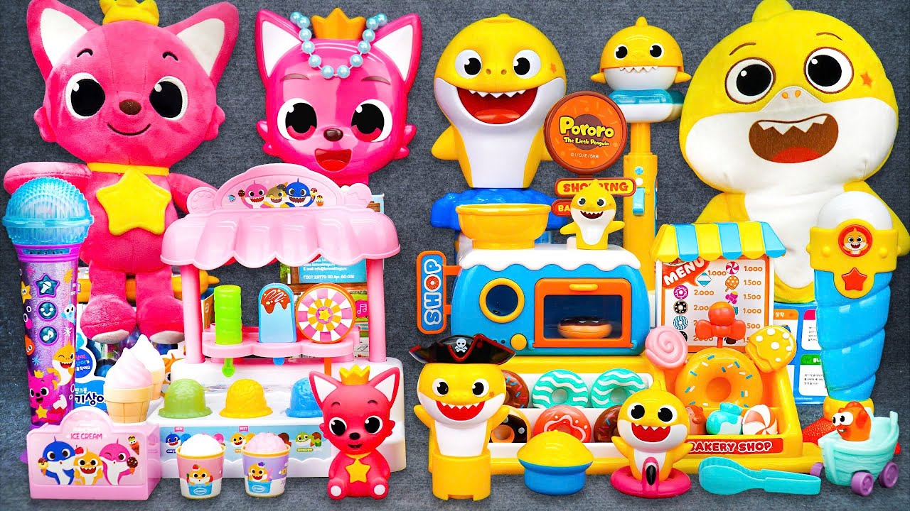 BABY SHARK Collection | Satisfying Unboxing Cute Shark Ice Cream Store ASMR