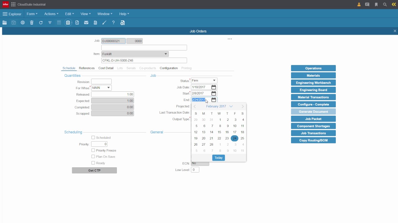 Infor Cloudsuite Industrial Syteline Demo Production User Experience Youtube