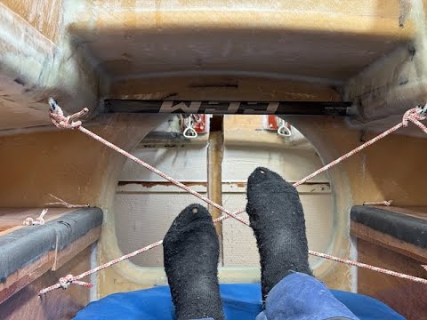 Getting boxes starting aft mast holder and trying dead pedal