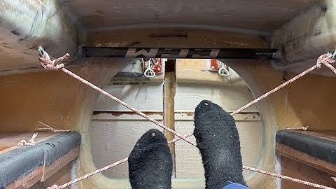 Getting boxes starting aft mastholder and trying dead pedal