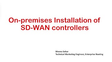 On-Premises Installation of SD-WAN Controllers