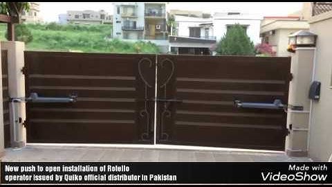 Swing Gate Opener - New Push to Open Installation of Rotello Swing Gate Operator of Quiko