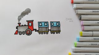 تعليم رسم قطار للأطفال 😁🚂 | How to draw a Train | Tren nasıl çizilir