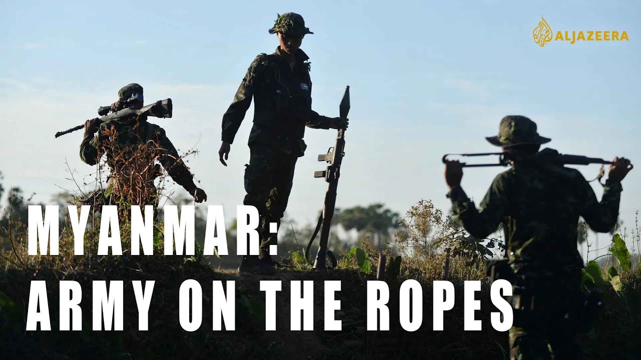 Film backdrop image for Myanmar: Army on the Ropes (2024)