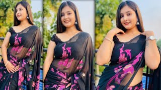 Saree Fashion Saree Lover Actress Juhi Kritika Photoshoot Video