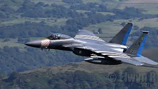 USAF F-15Cs Low level in the Mach-loop Wales