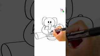 Pocoyo and Elly Drawing for kid #art #coloring #drawing