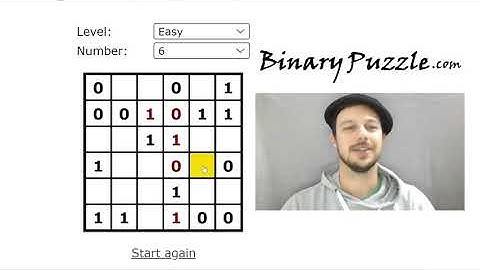6x6, Easy #6 Binarypuzzle.com