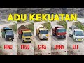 Adu Kekuatan Dump Truck HINO FUSO GIGA DYNA ELF di Tanjakan Cobra