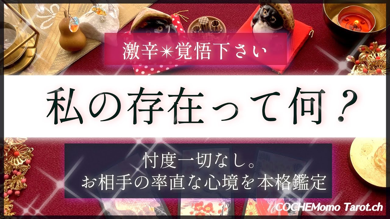 【激辛💥覚悟】忖度一切なし。🤔あなたの存在って何？お相手の心境は？【シビア本格鑑定】‥結果ハッキリ伝えます【徹底リーディング】個人鑑定レベル、お気持ち、和タロット