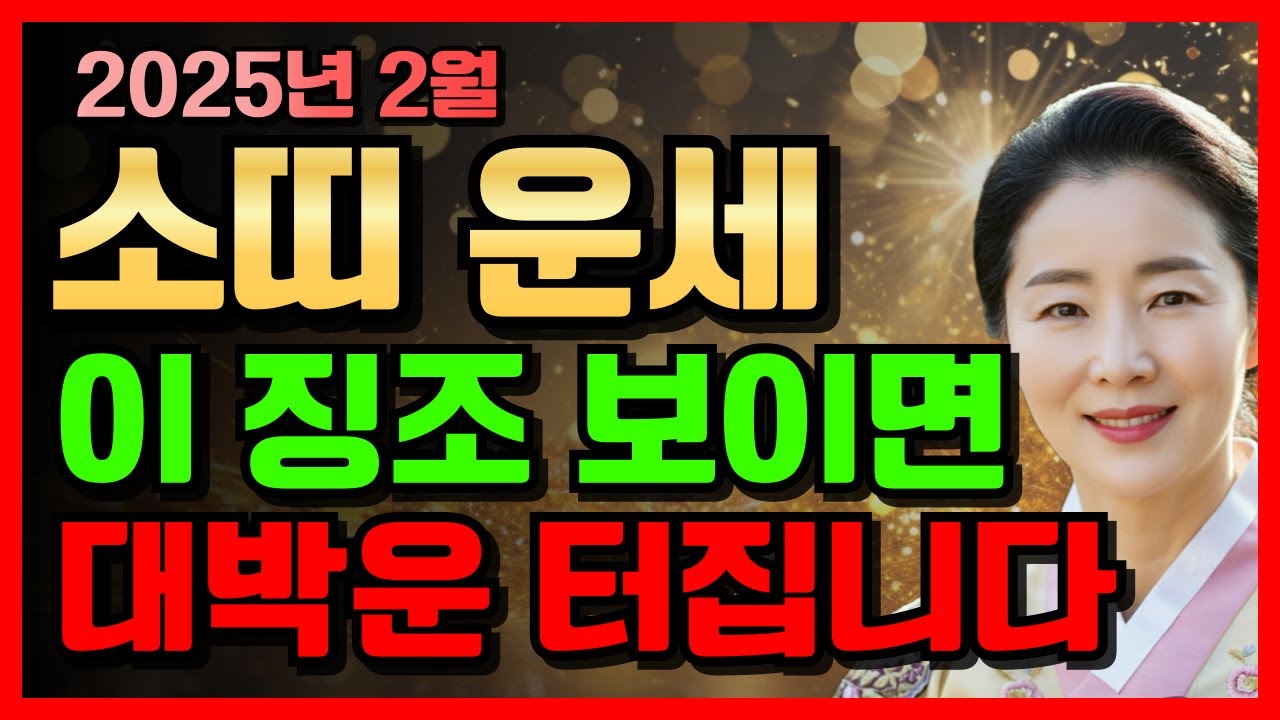 소띠 주목! 2025년 2월 소띠 운명이 바뀝니다! 소띠를 위한 충격적인 운세 2025년 소띠 운세 49년생 61년생 73년생 ...