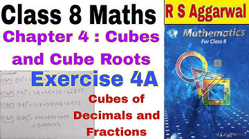 Class 8 R S Aggarwal Maths Chapter 4A | R S Aggarwal | Maths | Class 8 | Cubes and Cube Roots