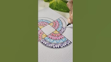 Draw an easy geometric mandala with me ⋆🌷🫧💭₊˚ෆ #art #shorts #drawing #trending #creativetutorial