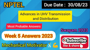 Advances in UHV Transmission and Distribution | Week 5 Quiz | Assignment 5 Solution | NPTEL | SWAYAM