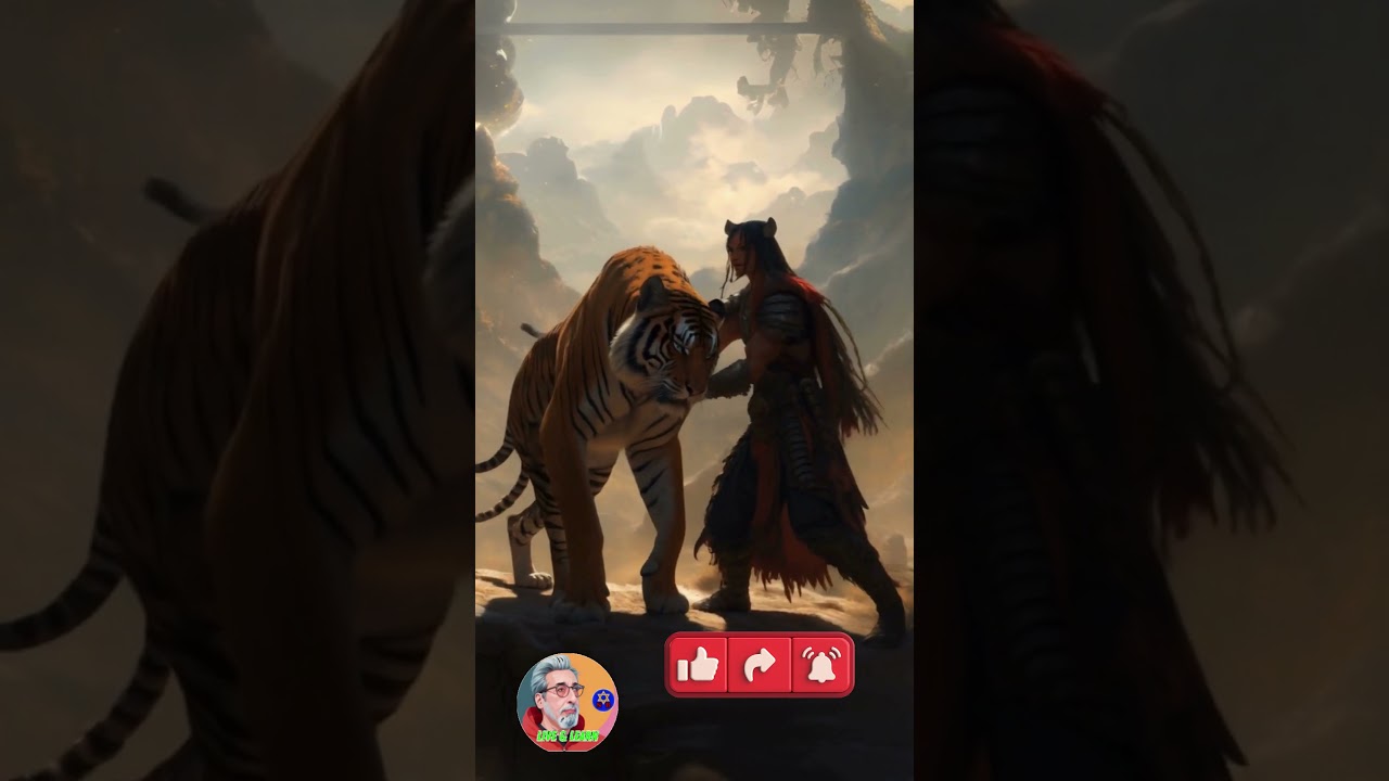AI-Generated Clash: Cimmerian Warrior vs. Fierce Tiger – Ultimate Battle of Legends!"
