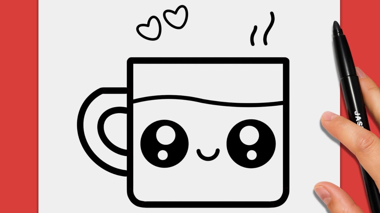 How to Draw a Cute Coffee Cup Step by Step | Easy Drawing for Kids 