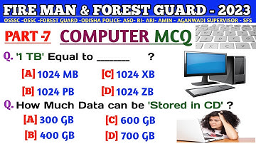 Fireman and Forest Guard Computer Questions | Computer Shortcut Key | Computer Fundamentals |