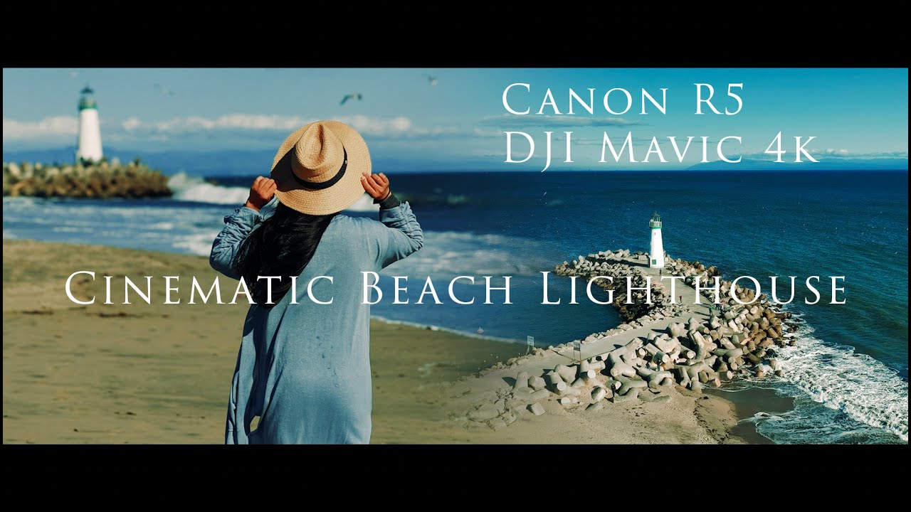 Canon R5 4K Cinematic Beach Lighthouse DJI Mavic Pro 3 Smooth Slow Motion BRoll YouTube
