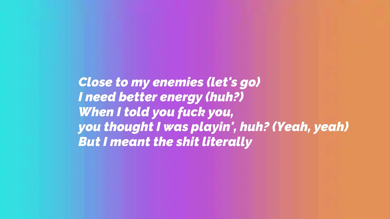 Post Malone Enemies feat. DaBaby (Lyrics) YouTube