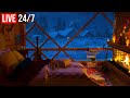 🔴 Relaxing Blizzard, Fireplace &amp; Howling Wind | Cozy Winter Ambience - Live 24/7