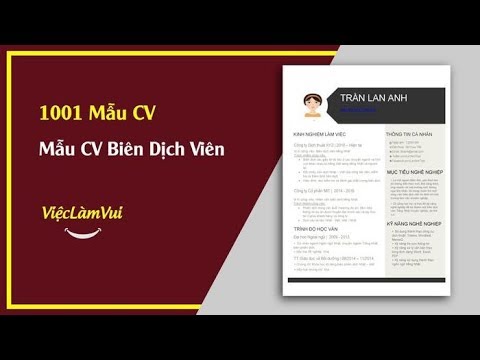 #1 Mẫu CV Biên Dịch Viên – 1001 Mẫu CV ViecLamVui Mới Nhất