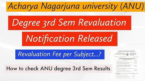 How To Apply ANU degree  3rd Sem Revaluation || ANU Degree Revaluation 2023 Notification Released