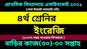 Class 4 English assignment 30 Answer 2021 || Class 4 Assignment || ৪র্থ শ্রেণির ইংরেজি বাড়ির কাজ ৩০