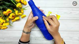 easy bottle decor idea for beginners | bottle art | Shilpkar clay art on bottle