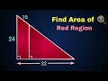 Find Area of Red Region | Geometry Puzzle
