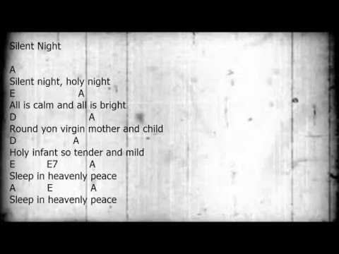 Silent Night - Guitar/Chords/Lyrics Key of A