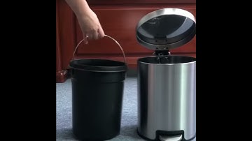 Fashion Round Stainless Steel Household Hotel Office Covered Pedal Trash Bin