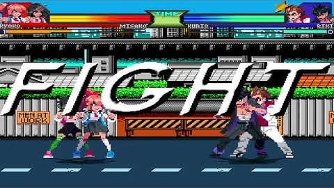 NICK54222 MUGEN: Kyoko and Misako VS Riki and Kunio