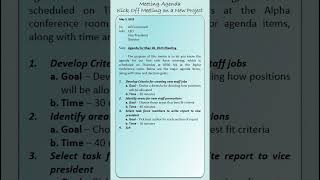 Meeting Agenda – Kick Off Meeting on a New Project @lettersapplications #meetingagenda