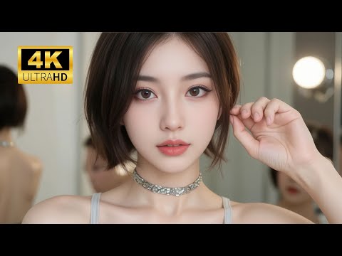 Beauty AI Girl Glamorous Backstage Gown Lookbook 4K Red Carpet Fashion Visuals