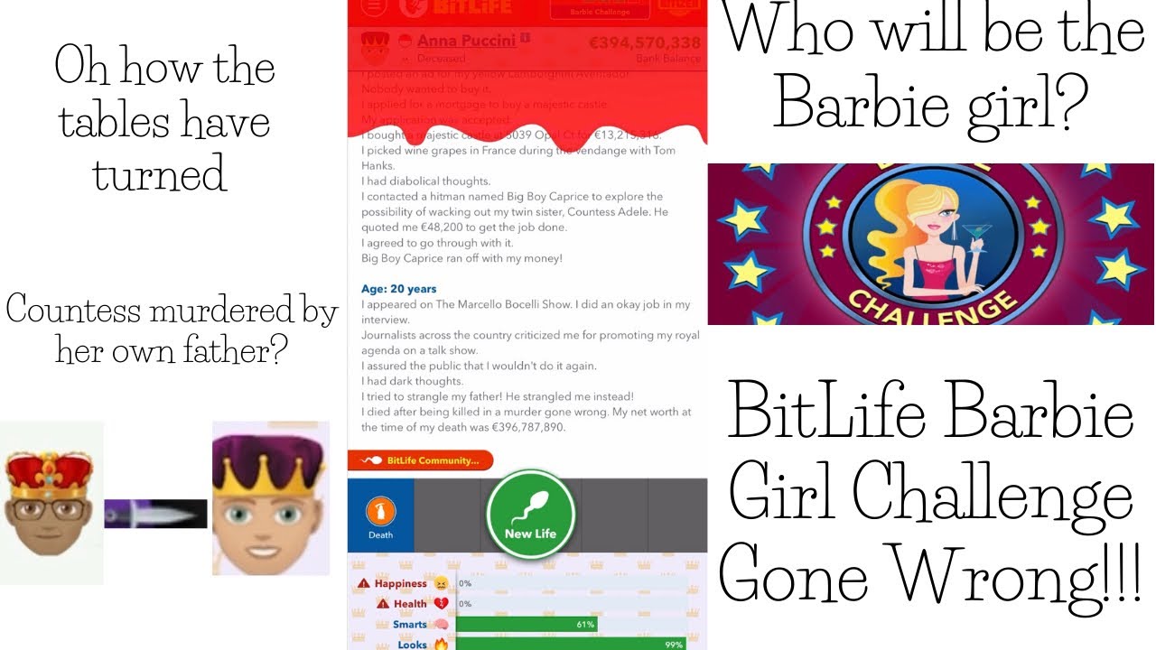 Barbie Challenge in BitLife YouTube