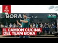 Entriamo nel camion cucina del Team Bora Hansgrohe. | Giro d’Italia 2024