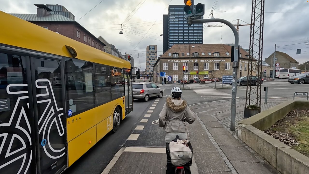 POV Cycling Aarhus - Freezing -1°C Ride Home | Wind Chill -12°C!