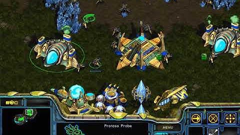 StarCraft: Brood War - 1 Protoss vs 7 Random ( vs 7 computers ) - Map: Big Game Hunters
