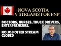 Nova Scotia PNP Doctors, Nurses, Truck Drivers, Entrepreneurs some no job offers MUST SEE