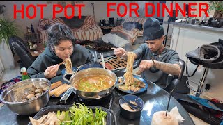 Cambodian hot pot for dinner