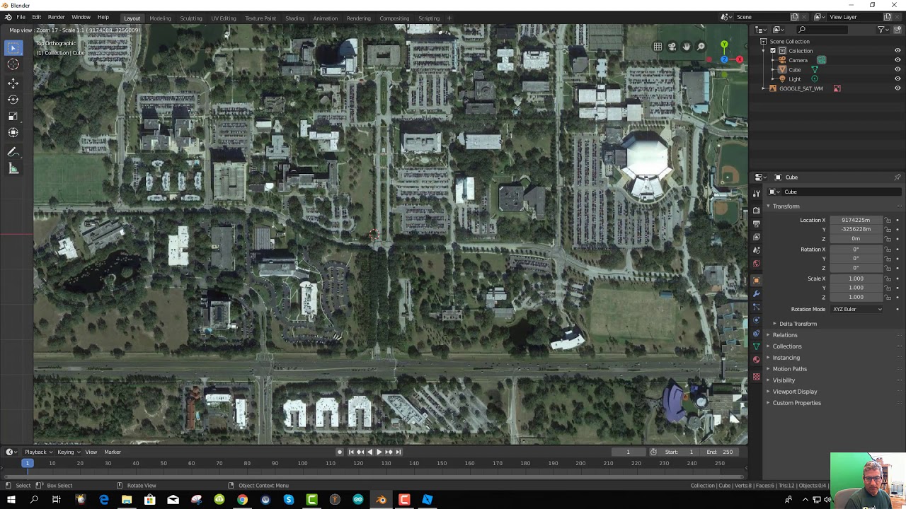 Getting Patel College Landscape into Roblox via Blender GIS Trial 1 